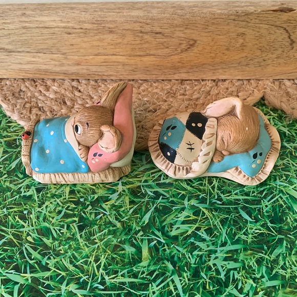 Vintage Pendelfin, Sleeping rabbit ceramic figurines set (4 pieces), EUC - Picture 9 of 15